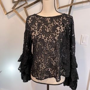 Layered Bell Sleeve Lace Top